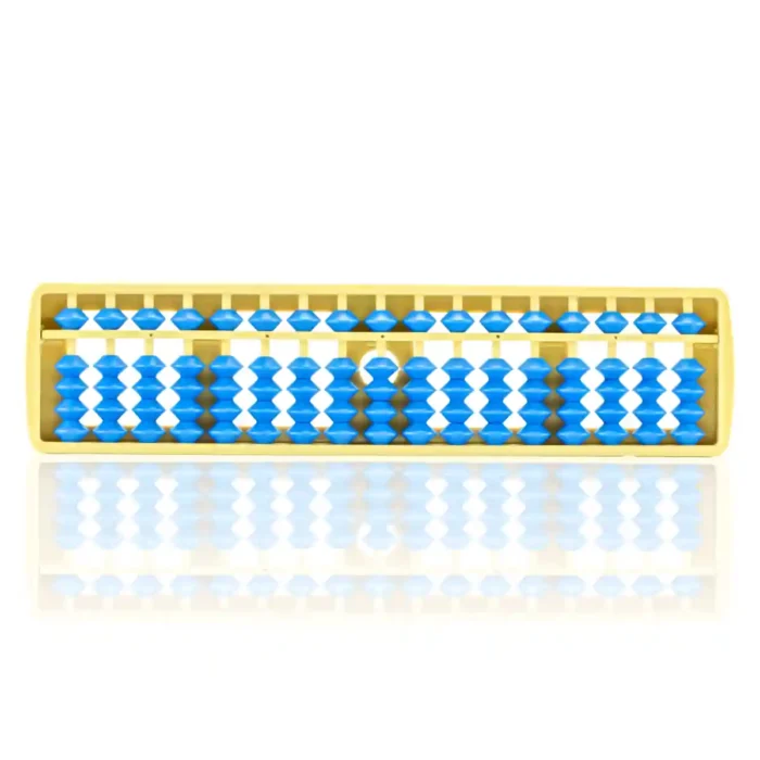 17 RODS STUDENT ABACUS - IVORY FRAME WITH BLUE BEADS (149)