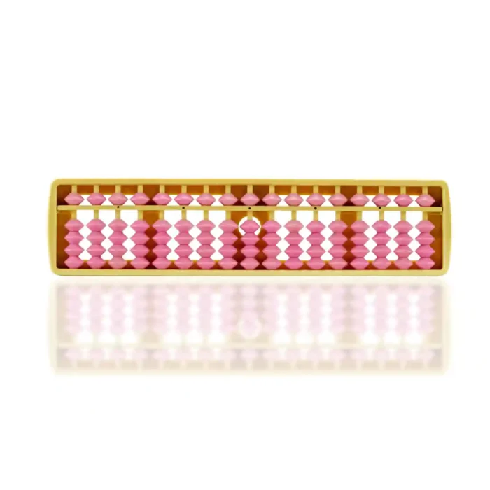 17 RODS STUDENT ABACUS - IVORY FRAME WITH PINK BEADS (150)