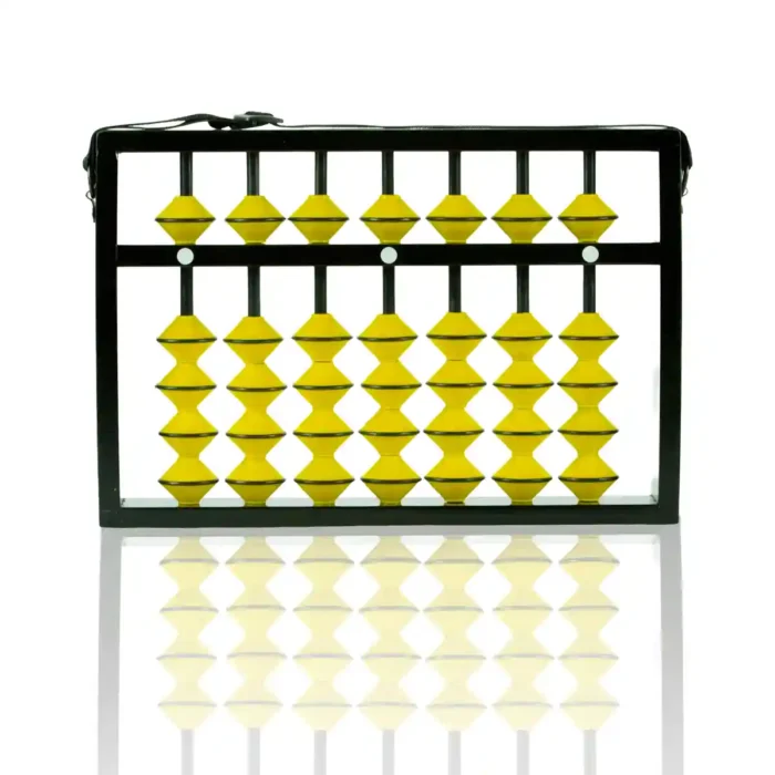 7 RODS TEACHER ABACUS (126) - WOODEN FRAME WITH YELLOW BEADS